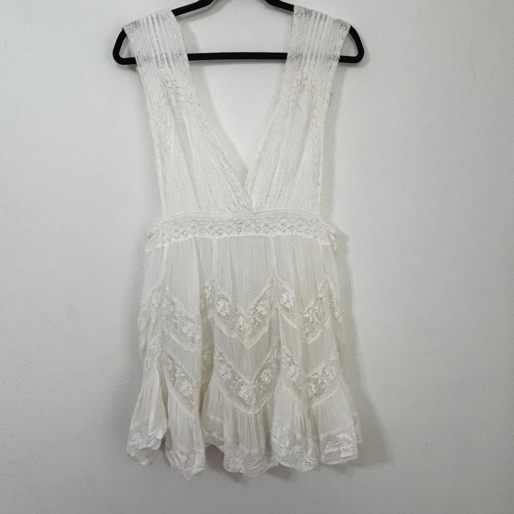 Free People Intimately Tunic Boho Lace Gauze Beach Cottagecore White Womens SP - Picture 6 of 11